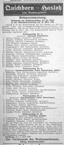 Kandidatenliste Gemeindevertreterwahl 1933 (Pinneberger Tageblatt, 08.03.1933)