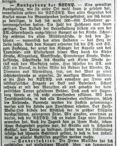 SA-Kundgebung in Quickborn (Pinneberger Tageblatt, 15.07.1932)